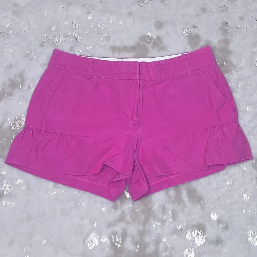 J. Crew Chino Shorts with Ruffle Side Trim Size 6💗